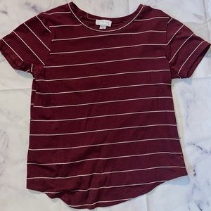 Striped maroon shirt